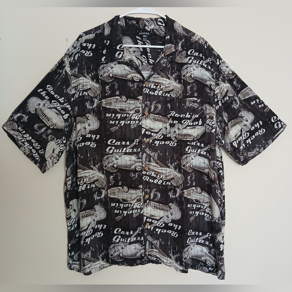 Men's George Cars & Guitars Button Down Shirt